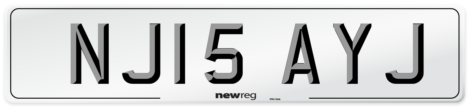 NJ15 AYJ Number Plate from New Reg